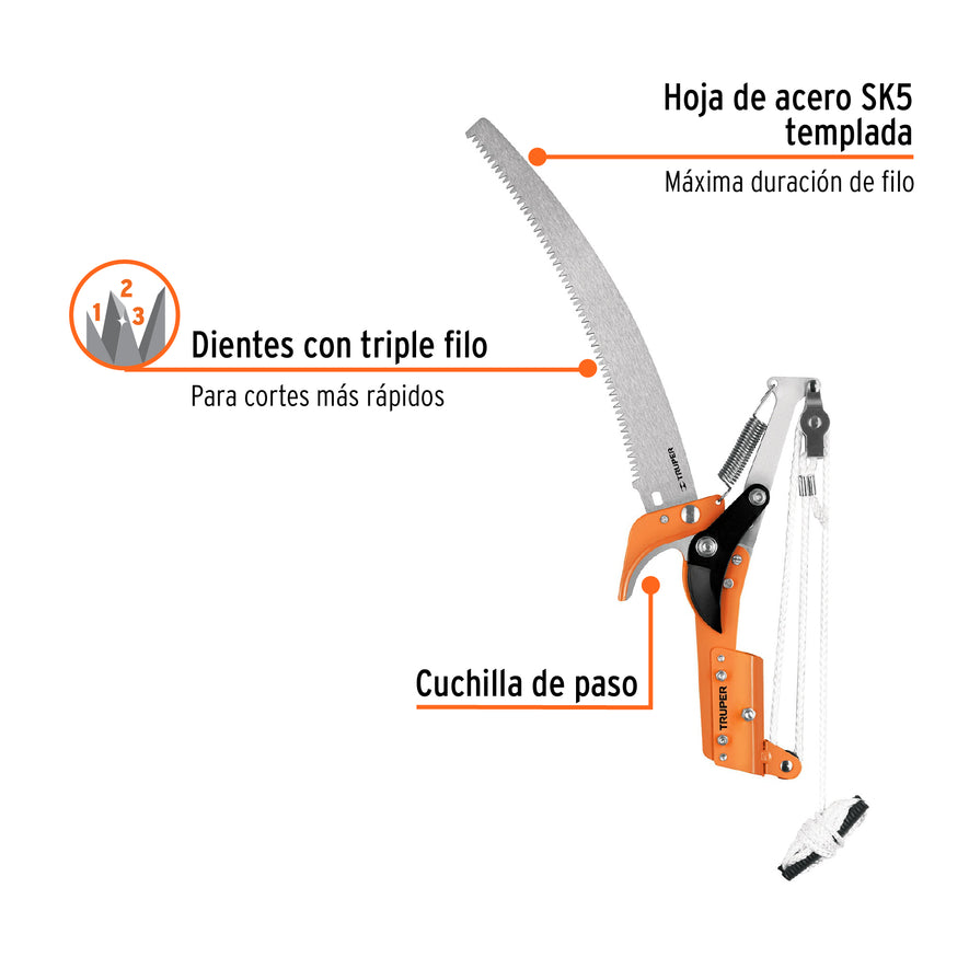 Cortador de ramas altas sin mango, hoja de acero SK5 de 14' Caja con 3, 18401