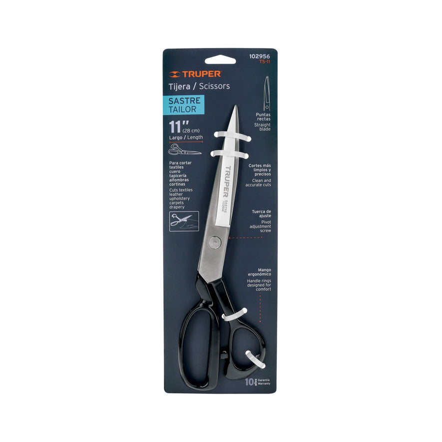 Tijera 11' para sastre, TRUPER Caja con 3, 102956