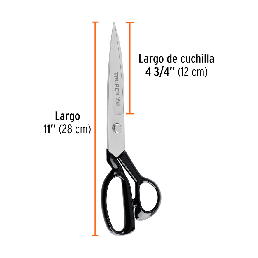 Tijera 11' para sastre, TRUPER Caja con 3, 102956