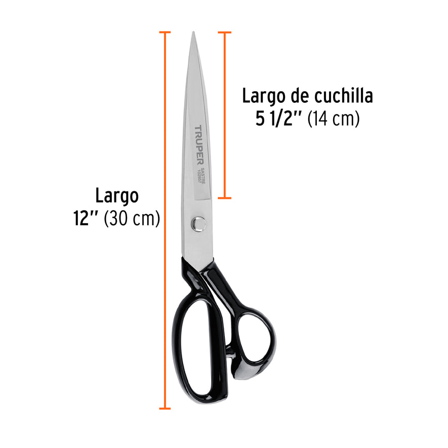 Tijera 12' para sastre, TRUPER Caja con 3, 102957