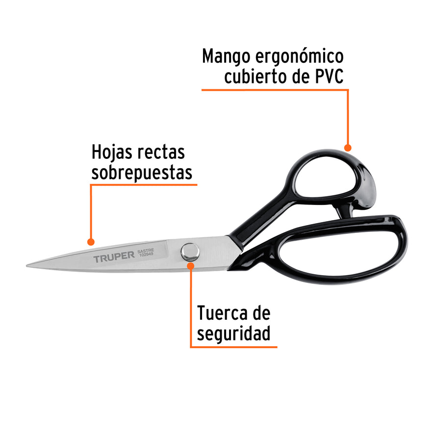 Tijera 8' para sastre, TRUPER Caja con 3, 102949