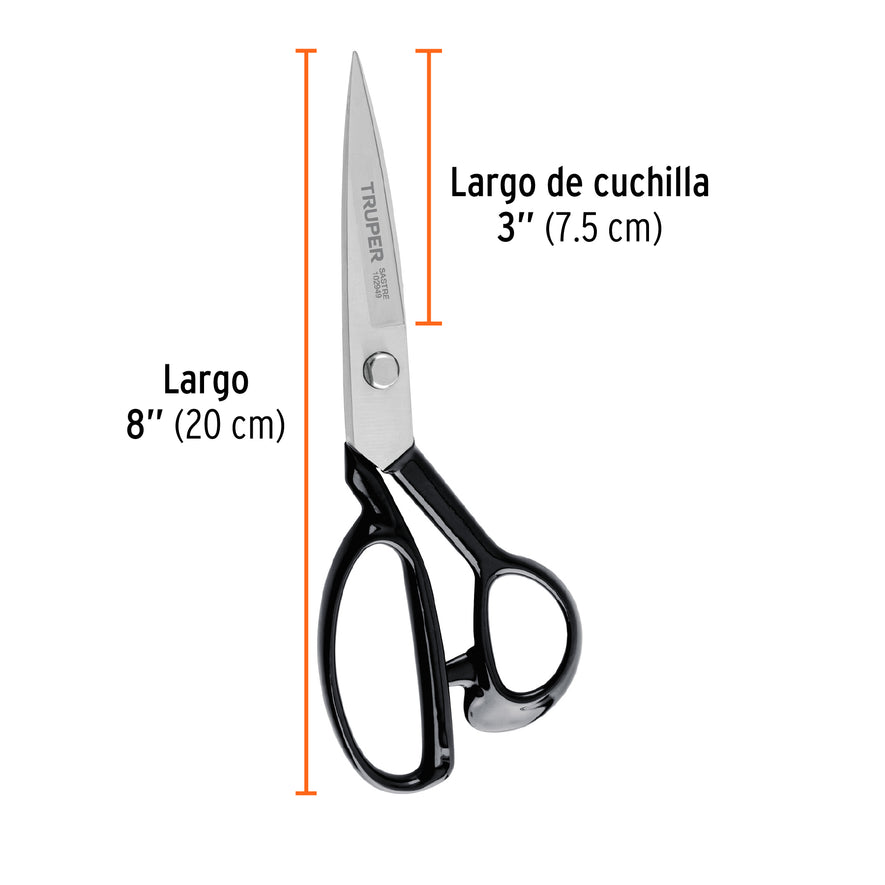 Tijera 8' para sastre, TRUPER Caja con 3, 102949