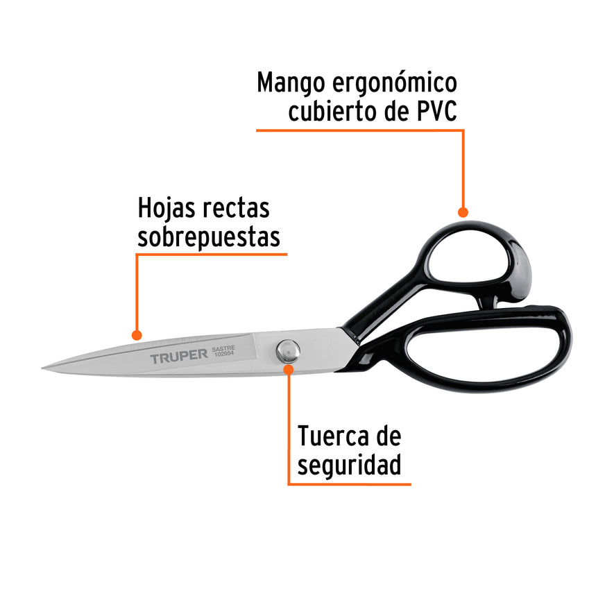 Tijera 9' para sastre, TRUPER Caja con 3, 102954