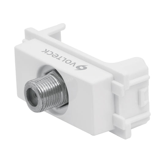 Toma de televisión, línea Italiana, color blanco, Volteck Caja con 12, 48141