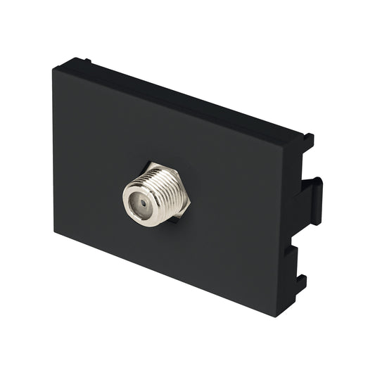 Toma de televisión negro de 1.5 módulos, línea Lisboa Caja con 12, 47883