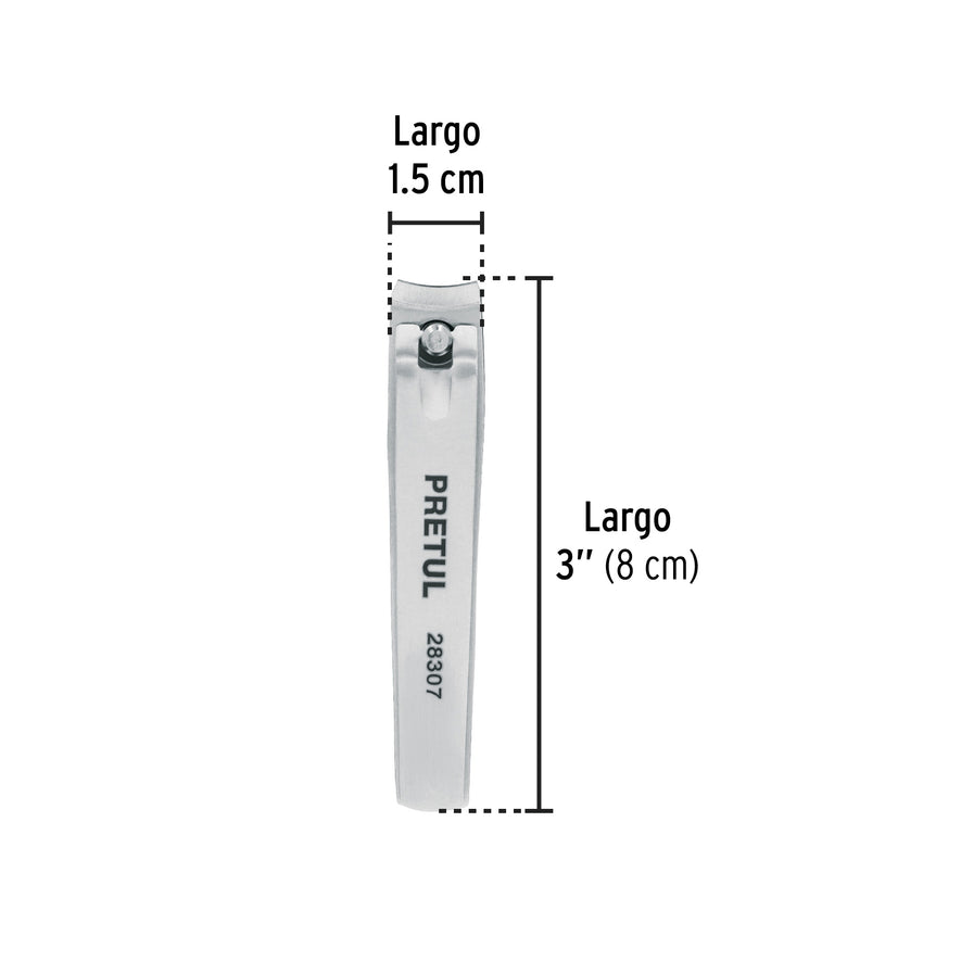 Corta uñas 3' acero inoxidable, Pretul Caja con 12, 28307