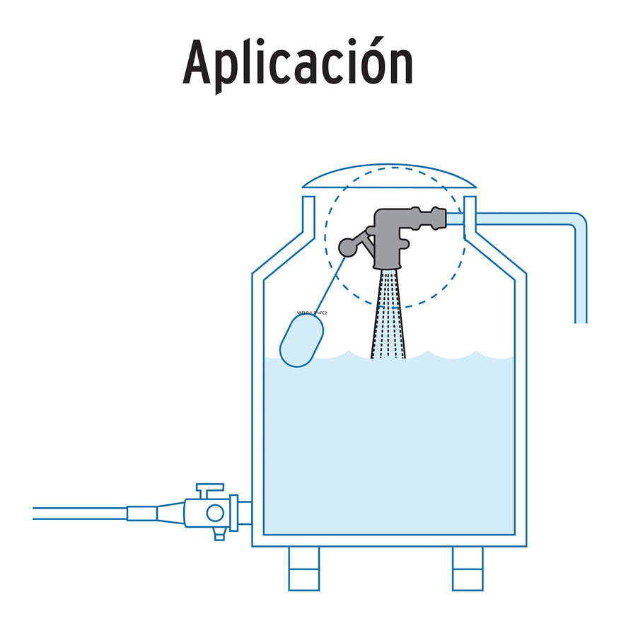 Válvula de POM, 1/2' para flotador, Foset Caja con 6, 48082