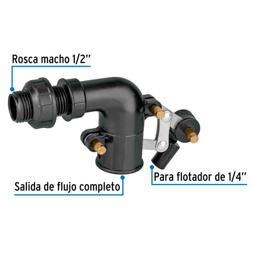 Válvula de POM, 1/2' para flotador, Foset Caja con 6, 48082