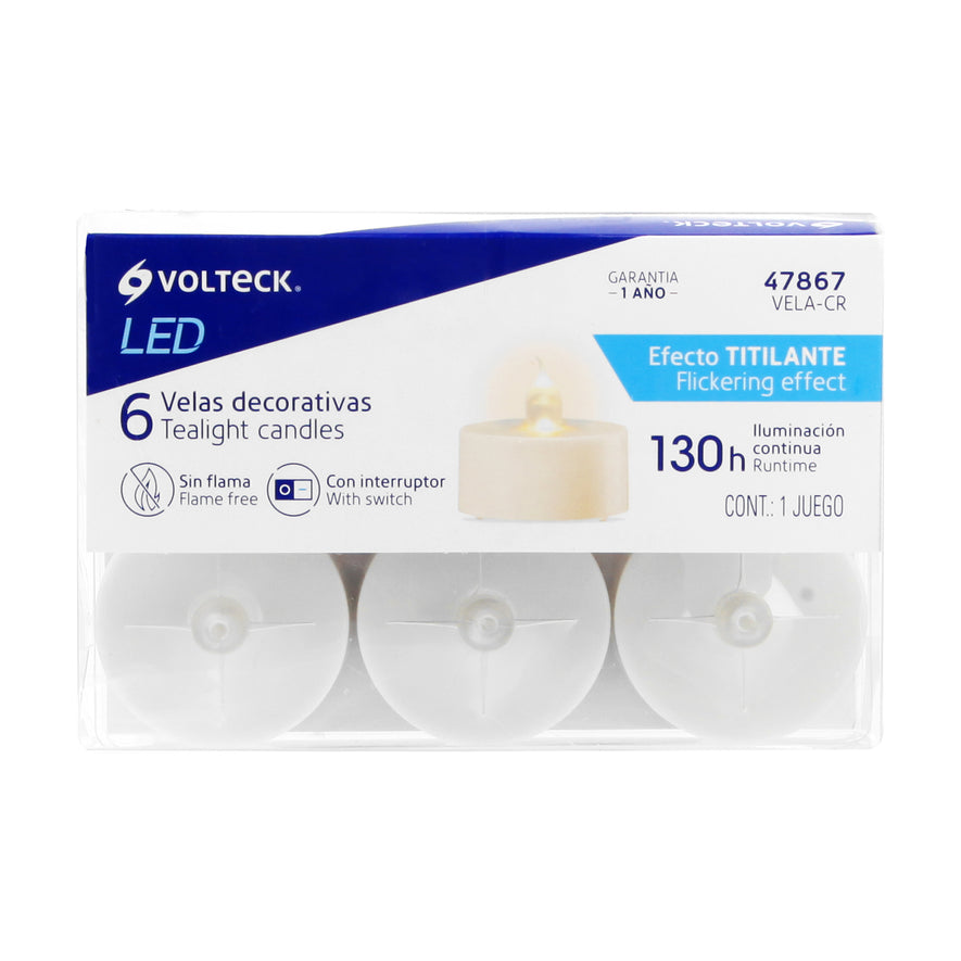 mini velas de LED, Volteck Caja con 4, 47867