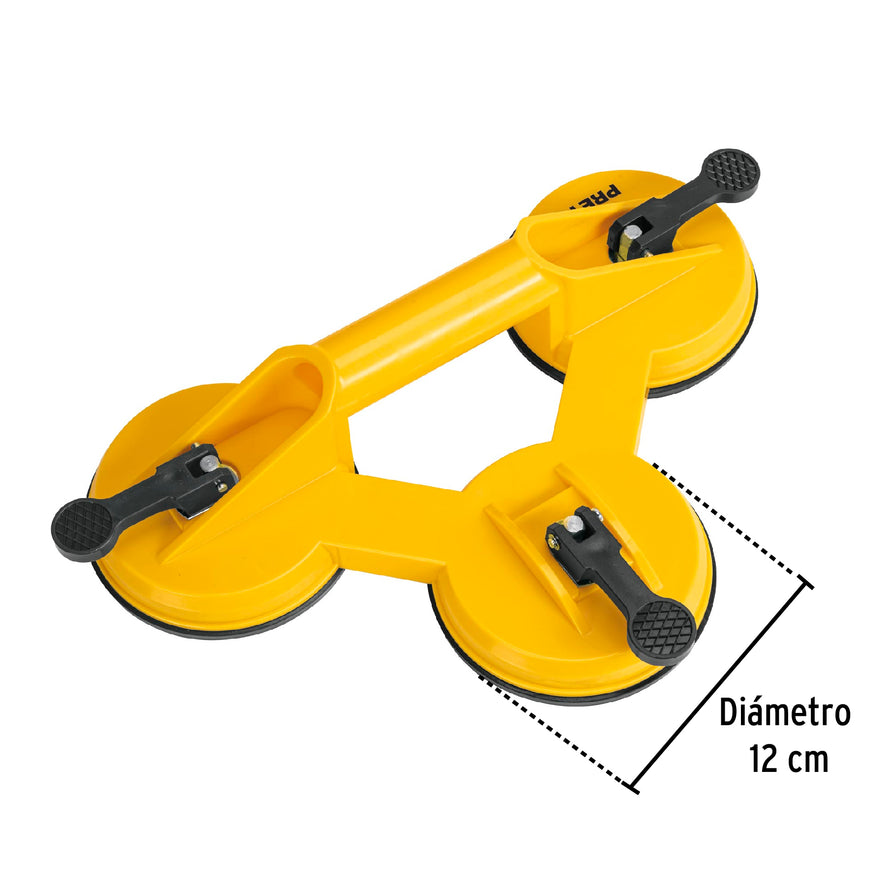 Ventosa de plástico para vidrio, 3 copas de succión, Pretul Caja con 2, 28028