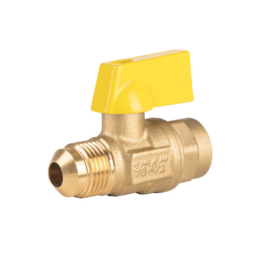 Válvula de control de latón p/gas,3/8x1/2' Flare/sold. FOSET Caja con 6, 44818