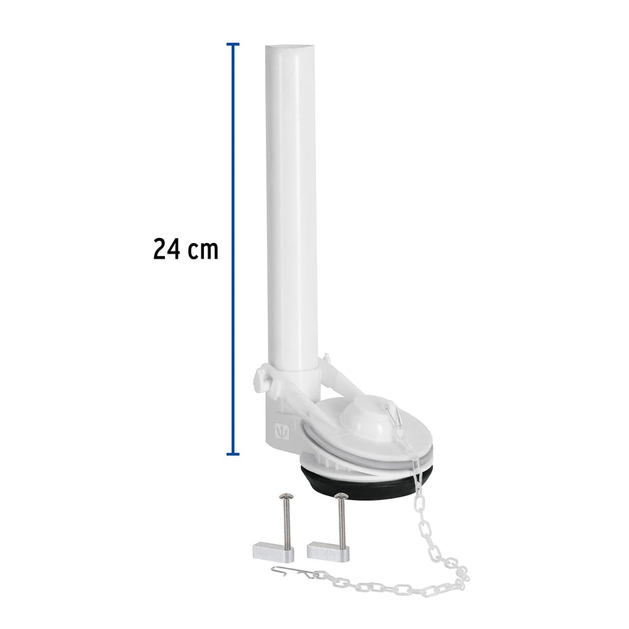 Válvula de descarga 2' para WC de 1 pza, cadena inox, Foset Caja con 4, 45307