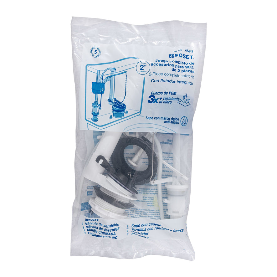 Jgo de reparación p/WC con válvula flotador,regulación clip Caja con 4, 48447
