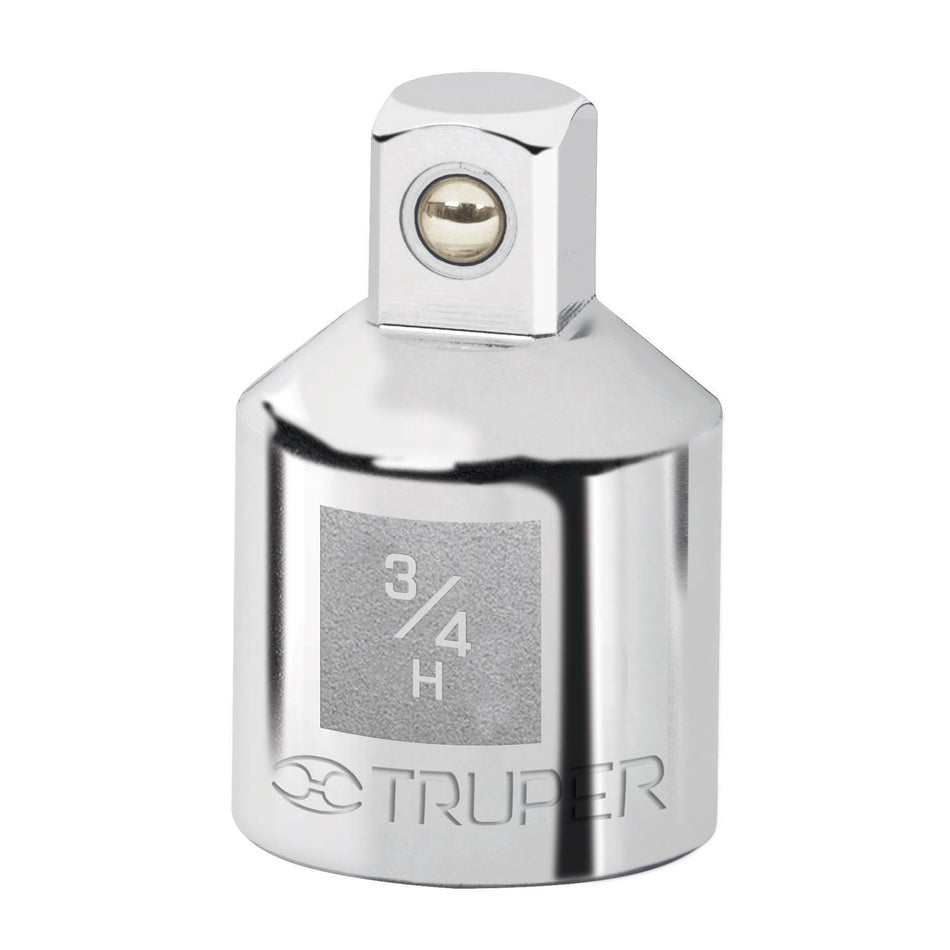Adaptador para matraca de cuadro 3/4' a cuadro 1/2', Truper Caja con 6, 13424