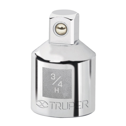 Adaptador para matraca de cuadro 3/4' a cuadro 1/2', Truper Caja con 6, 13424