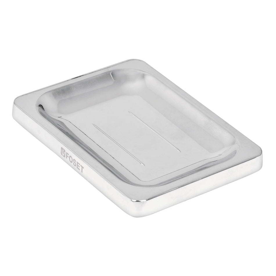 Jabonera metálica, cromo, BASIC Caja con 4, 49611