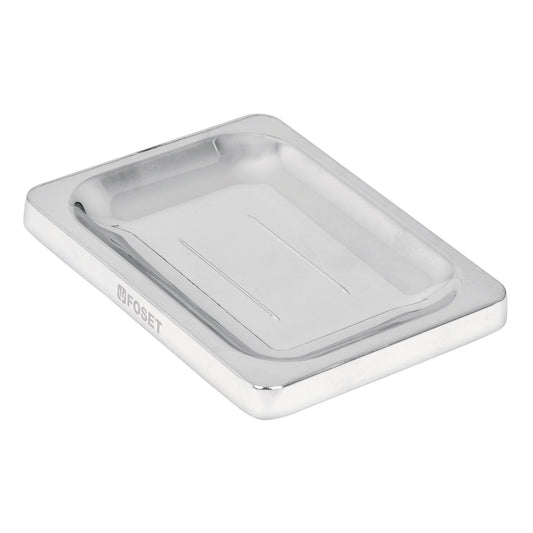 Jabonera metálica, cromo, BASIC Caja con 4, 49611