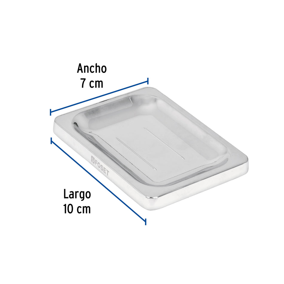 Jabonera metálica, cromo, BASIC Caja con 4, 49611