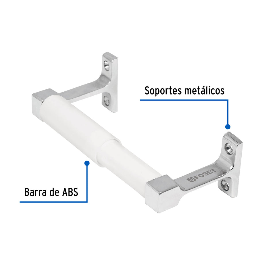Portarrollo sin cubierta, metálico, cromo, BASIC Caja con 4, 49612