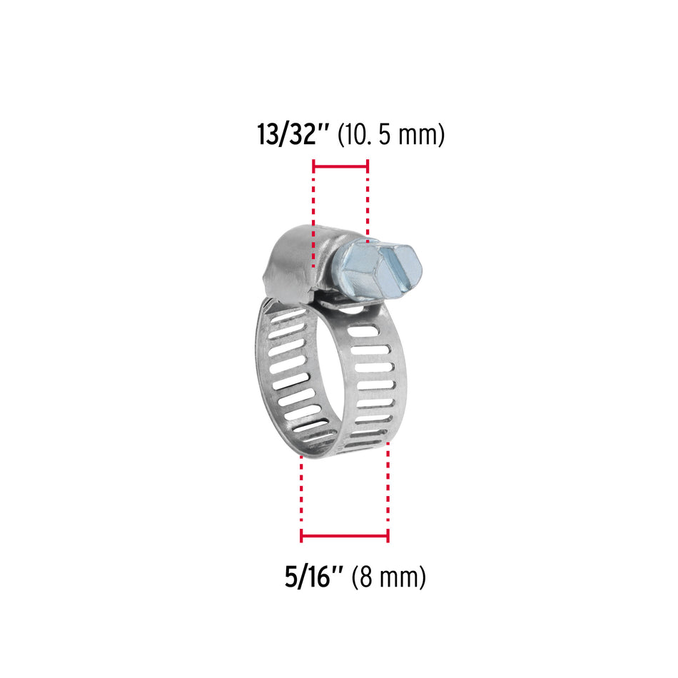 Bolsa c/10 abrazaderas mini sin fin reforzadas #3, 1/4'-5/8' Caja con 10, 44255