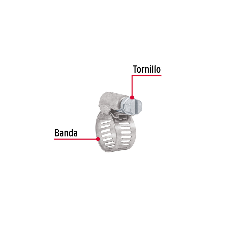 Bolsa c/10 abrazaderas sin fin reforzadas # 6, 1/2 - 3/4' Caja con 10, 44233