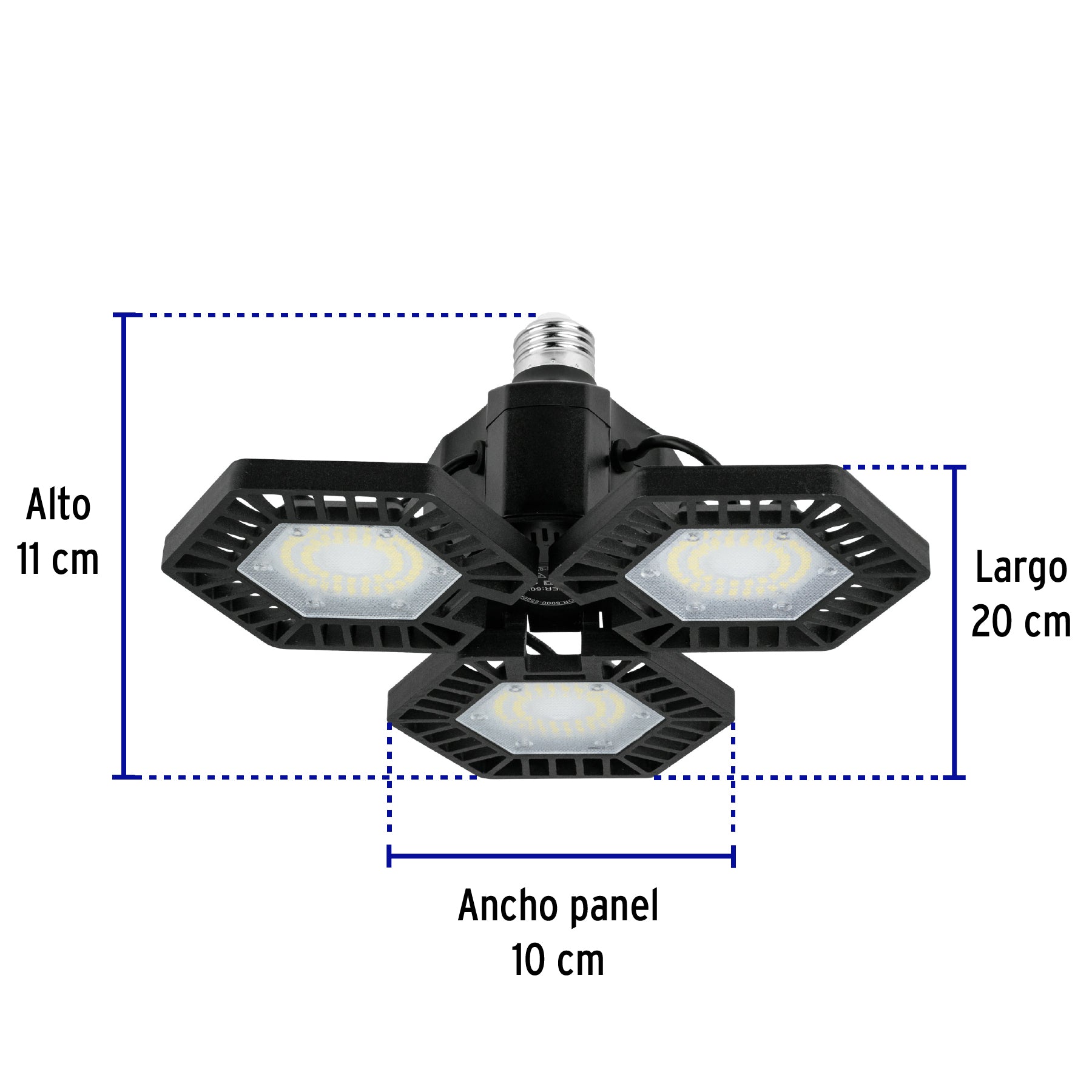 Luminario de LED 65 W, aluminio con 3 paneles abatibles, 46587