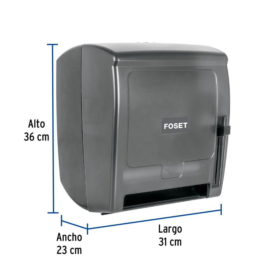 Dispensador de ABS para rollo de papel, humo, Foset, 49274