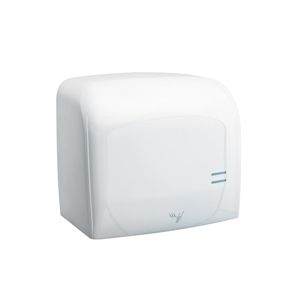 Secador de manos con sensor óptico, acero, blanco, FOSET, 49755