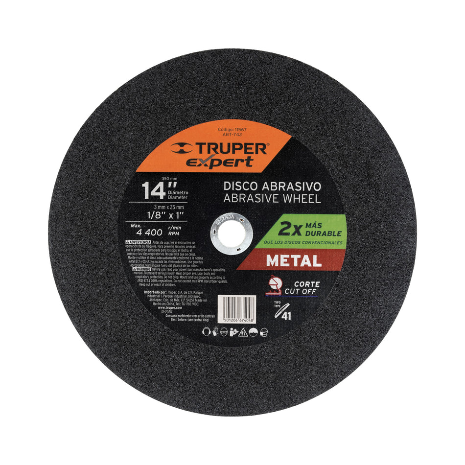 Disco Tipo 41 de 14' x 3 mm para corte de metal, Expert Caja con 5, 11567