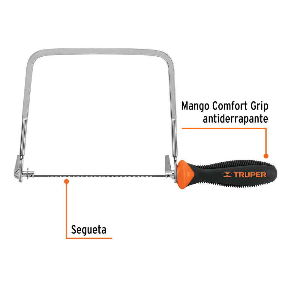 Arco calador con 5 seguetas de 6-1/2', Truper Caja con 6, 10221
