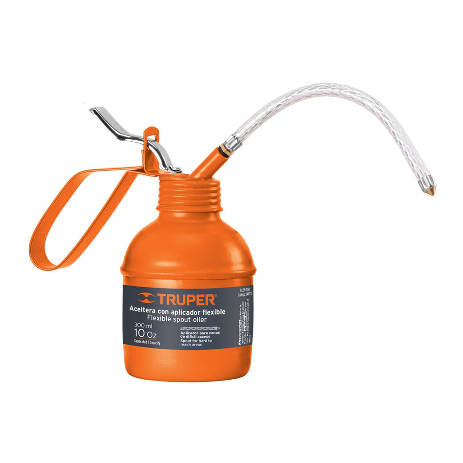 Aceitera de 300 ml (10 oz) con aplicador flexible, Truper Caja con 6, 14872