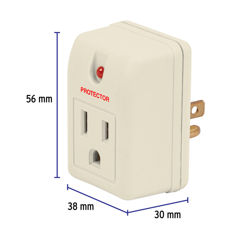Adaptador con supresor de picos 270 joules, Volteck Caja con 6, 46250