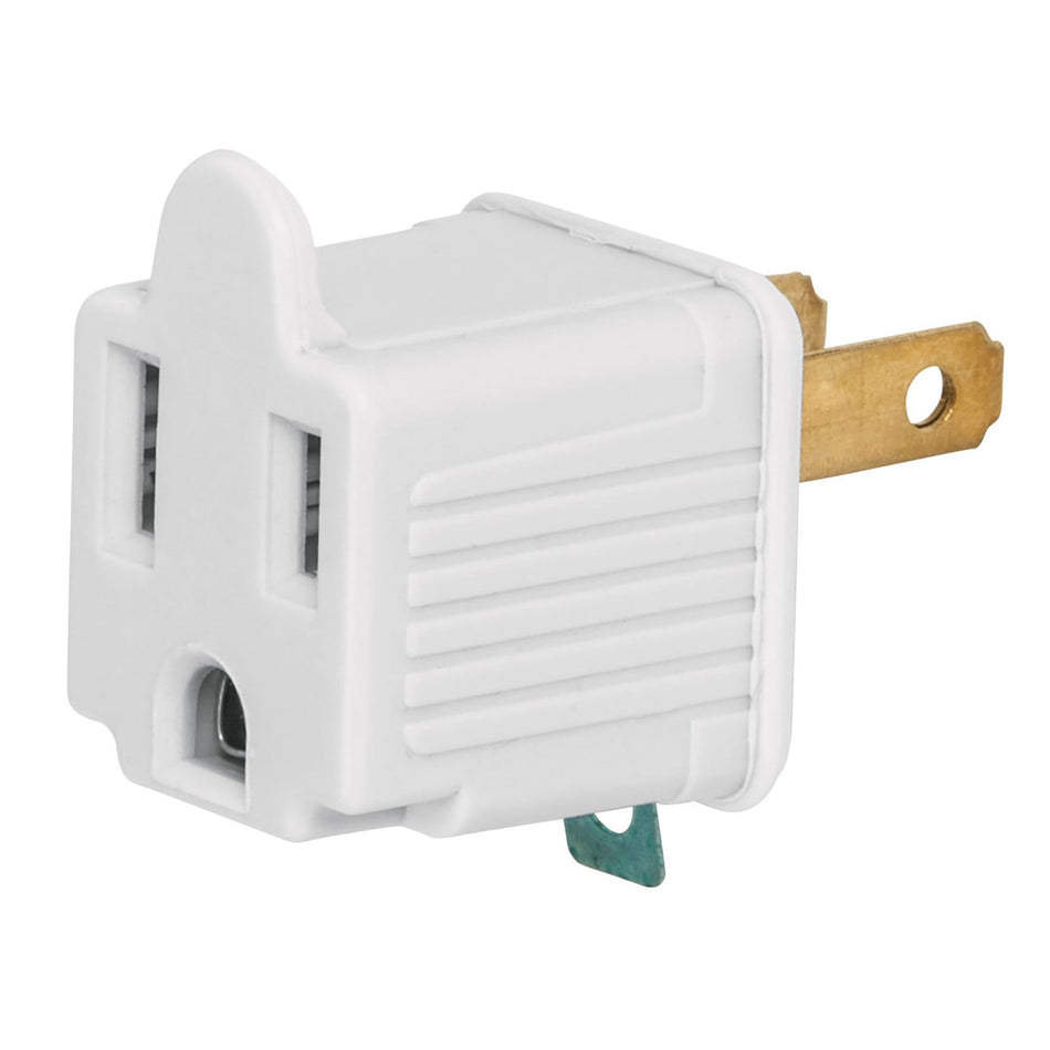 Bolsa con 2 adaptadores 3 a 2 blancos, Volteck Caja con 6, 46252
