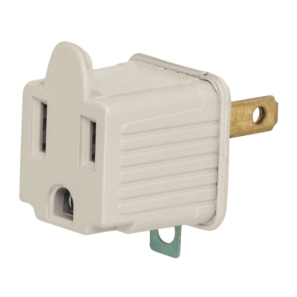 Adaptador 3 a 2, gris, a granel, Volteck Caja con 10, 46257