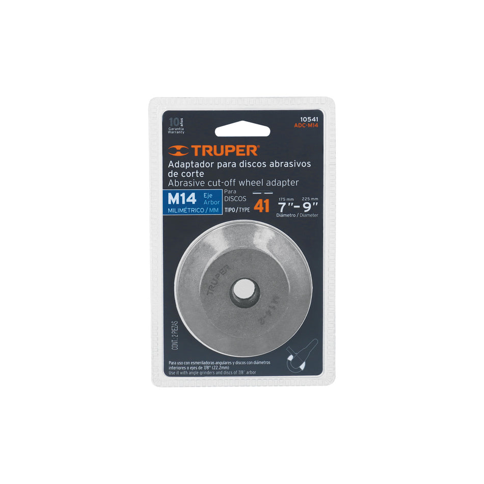 Adaptador para discos abrasivos 7' a 9', tipo 41, eje M14 Caja con 3, 10541