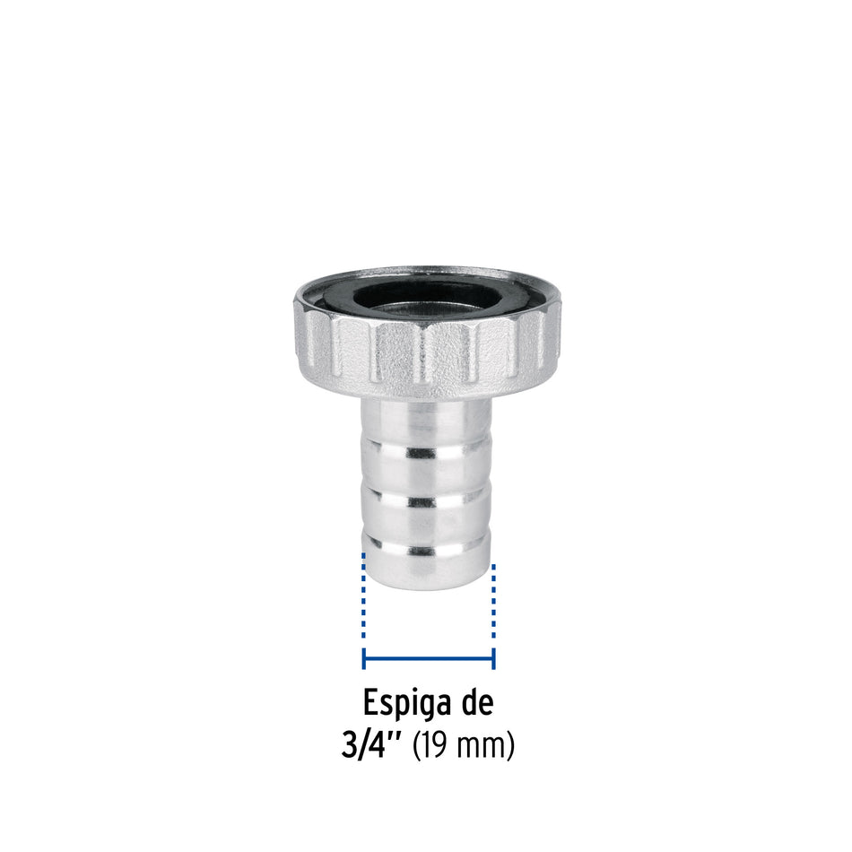 Adaptador de latón 1/2' para manguera, Foset Caja con 12, 49825