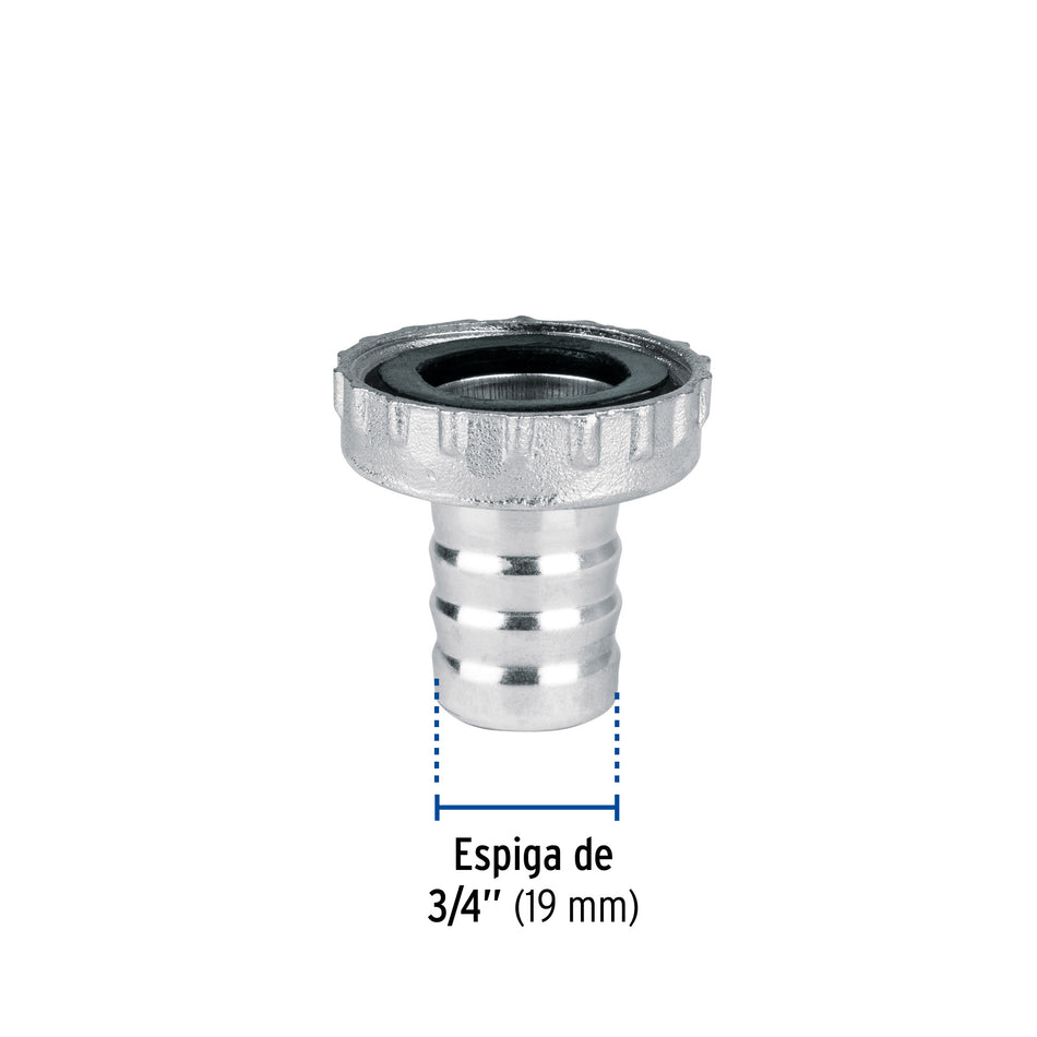 Adaptador metálico 1/2' para manguera, Foset Caja con 12, 49826