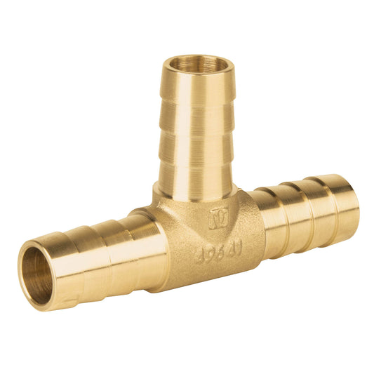 Tee inserción macho latón 1/2' para poliducto negro, Foset Caja con 12, 49641