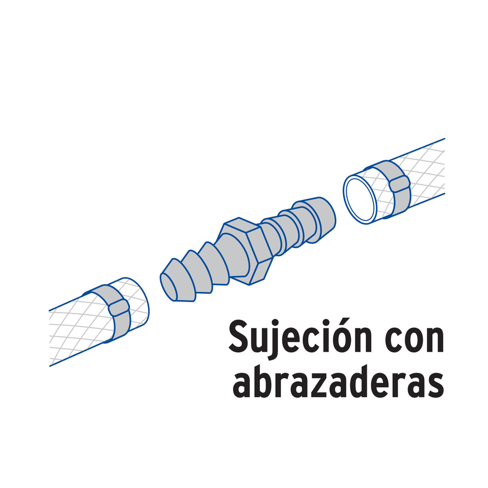 Cople inserción de latón 1' para poliducto negro, Foset Caja con 6, 49646