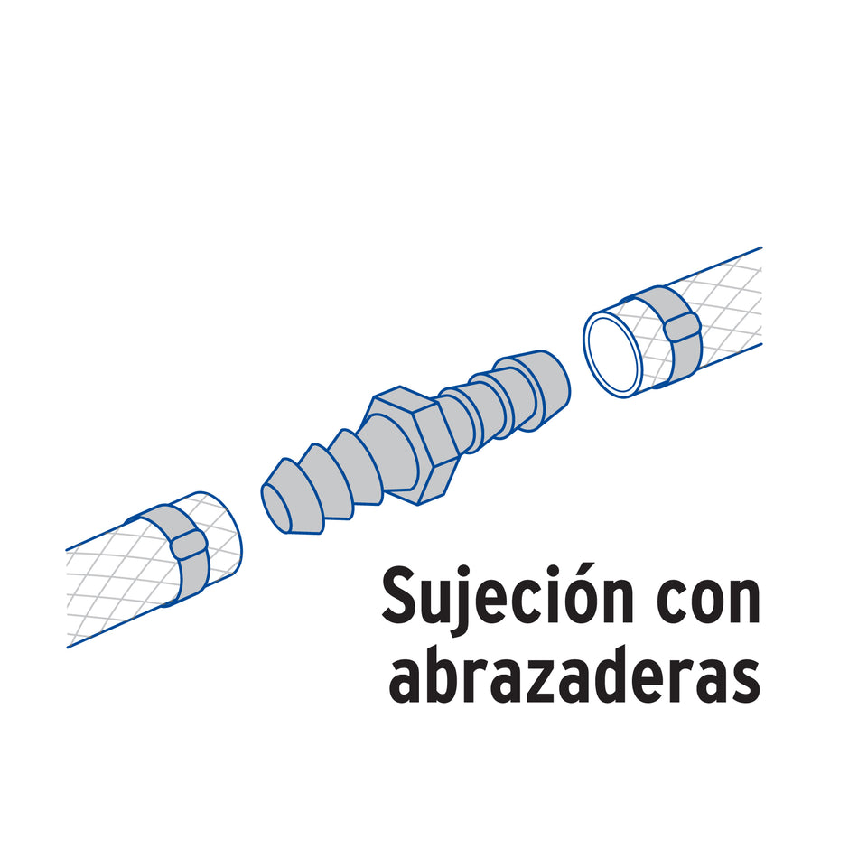 Cople inserción de latón 3/4' para poliducto negro, Foset Caja con 6, 49645