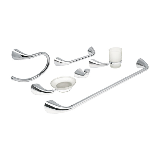 Juego de 6 accesorios para baño metálicos, Foset Aero, 49640