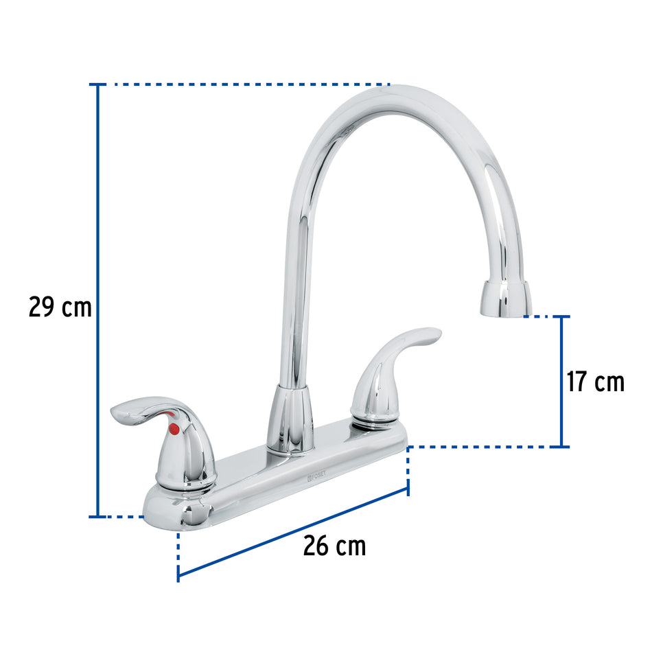Mezcladora 8' cuello alto para fregadero, Foset Aero, 49773