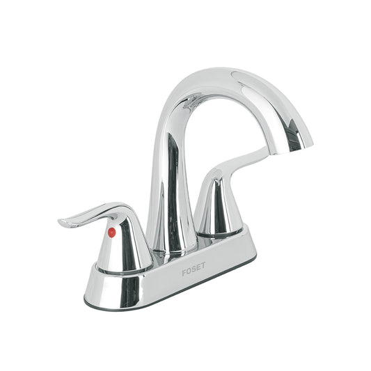 Mezcladora lavabo 4' cromo, cuello alto, palanca, FOSET AERO, 44889
