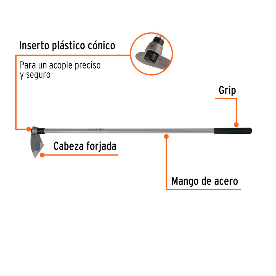Azadón Lane No.0 de 1.6 lb con mango de acero 54', Truper Caja con 4, 103104