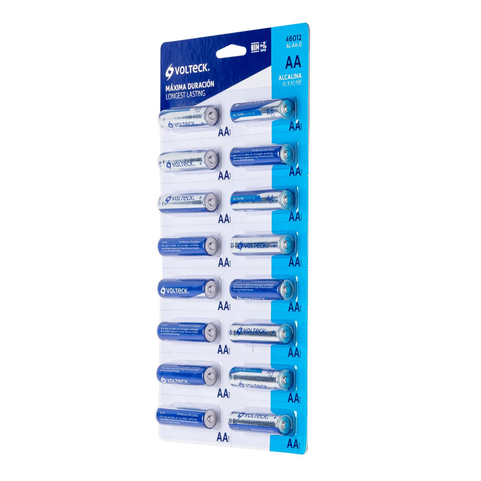 Despachador con 16 pilas alcalinas AA, VOLTECK Caja con 64, 46012
