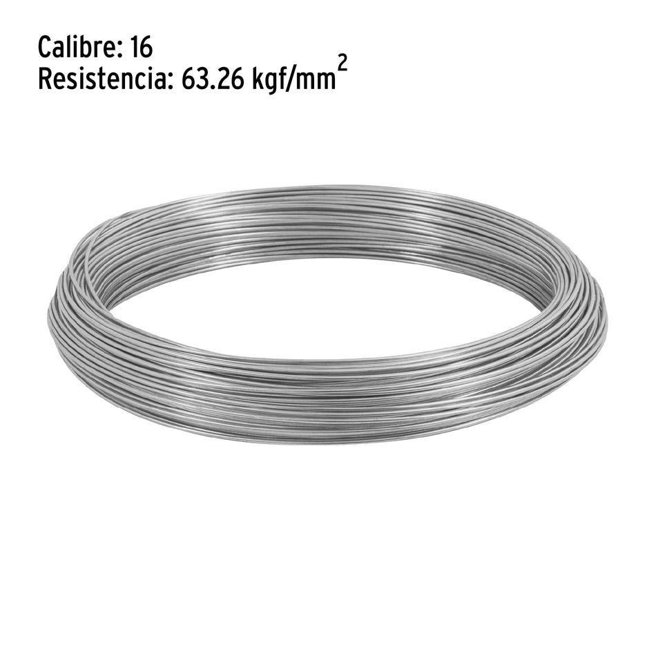 Kilo de alambre galvanizado, calibre 16, FIERO Caja con 5, 44467