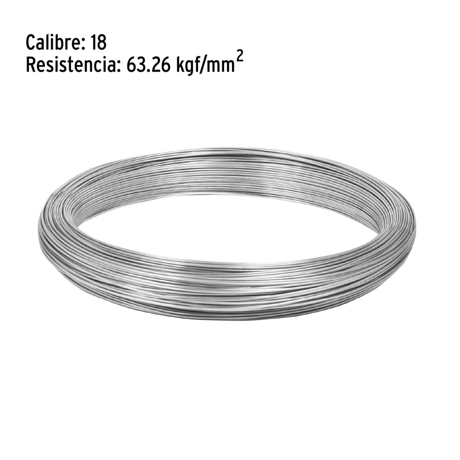 Kilo de alambre galvanizado, calibre 18, FIERO Caja con 5, 44468