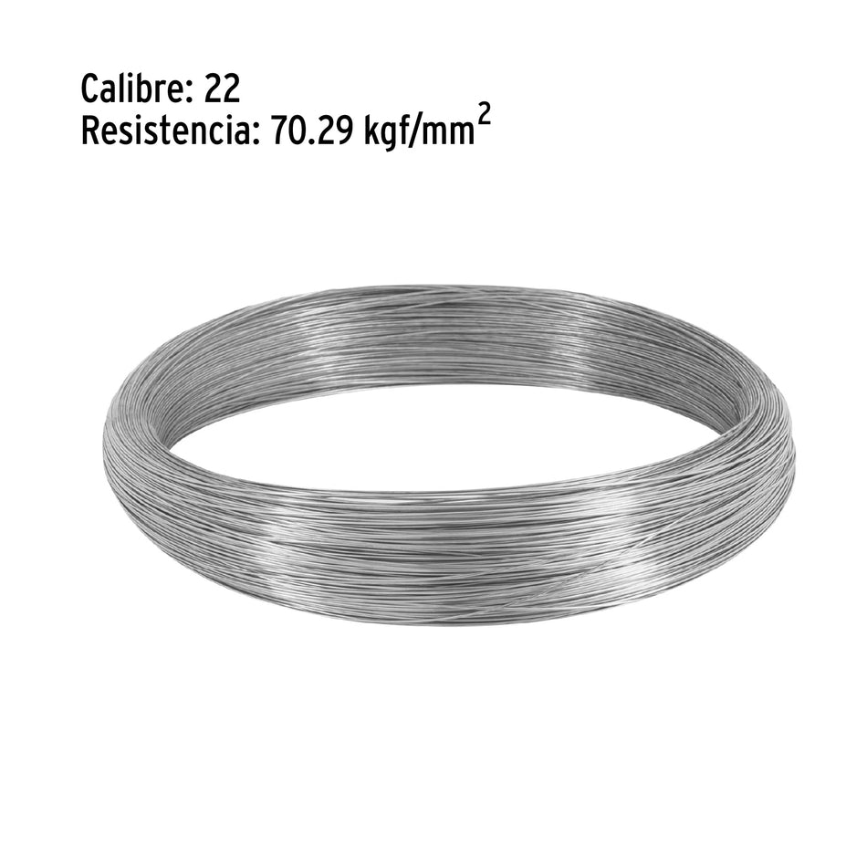 Kilo de alambre galvanizado, calibre 22, FIERO Caja con 5, 44470