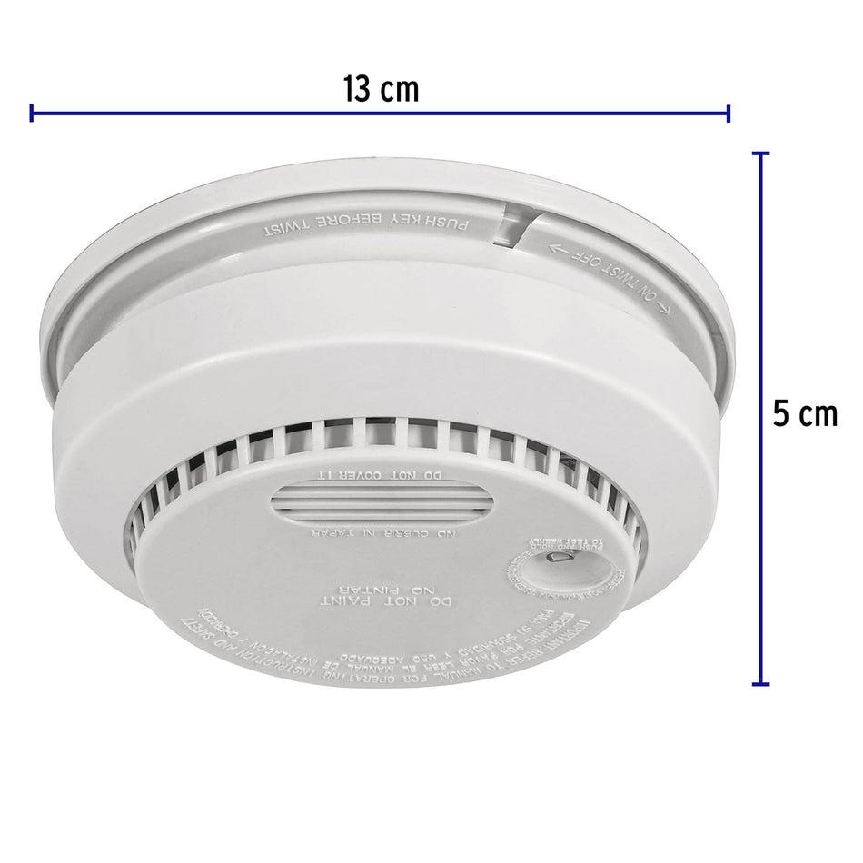 Detector de humo con alarma, Volteck Caja con 2, 48023