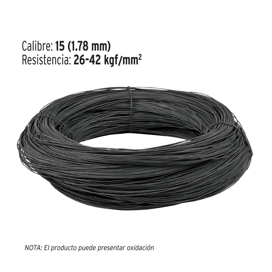 Kilo de alambre recocido calibre 15 en rollo de 20 kg, FIERO Caja con 20, 44457
